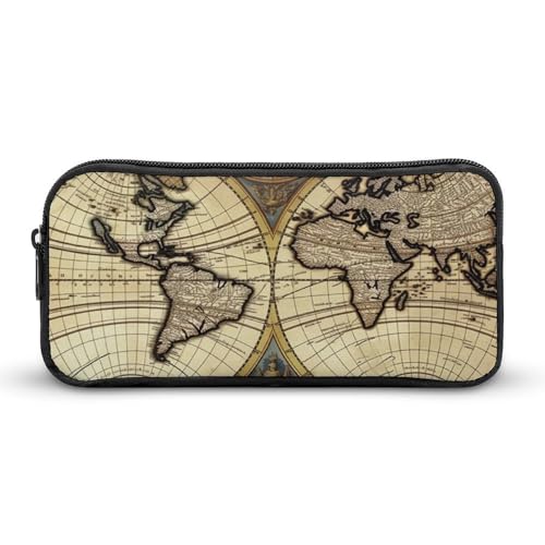 HETVBNS Federmäppchen mit Weltkugel und Weltkarte, großes Fassungsvermögen, langlebig, Federmäppchen, Organizer, tragbare kleine Kosmetiktasche für Büro, Reisen HETVBNS Federmäppchen mit Weltkugel und Weltkarte, großes Fassungsvermögen, langlebig, Federmäppchen, Organizer, tragbare kleine Kosmetiktasche für Büro, Reisen von HETVBNS