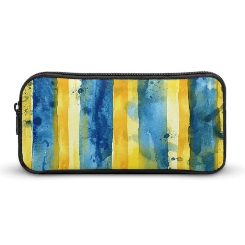 HETVBNS Federmäppchen mit gelbem und blauem Muster, großes Fassungsvermögen, Reißverschluss-Tasche, strapazierfähige Stiftebox, Organizer, tragbare kleine Kosmetiktasche für Büro, Reisen HETVBNS Federmäppchen mit gelbem und blauem Muster, großes Fassungsvermögen, Reißverschluss-Tasche, strapazierfähige Stiftebox, Organizer, tragbare kleine Kosmetiktasche für Büro, Reisen von HETVBNS