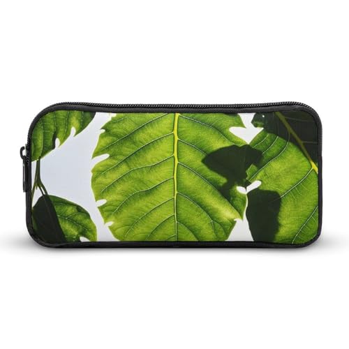 HETVBNS Federmäppchen mit grünem Blättermuster, großes Fassungsvermögen, Reißverschluss-Tasche, langlebige Stiftebox, Organizer, tragbare kleine Kosmetiktasche für Büro, Reisen HETVBNS Federmäppchen mit grünem Blättermuster, großes Fassungsvermögen, Reißverschluss-Tasche, langlebige Stiftebox, Organizer, tragbare kleine Kosmetiktasche für Büro, Reisen von HETVBNS