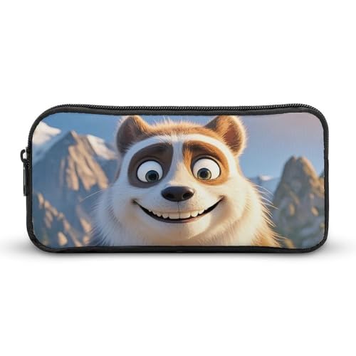 HETVBNS Federmäppchen mit lächelndem Tier, großes Fassungsvermögen, Reißverschluss-Tasche, langlebige Stiftebox, Organizer, tragbare kleine Kosmetiktasche für Büro, Reisen von HETVBNS