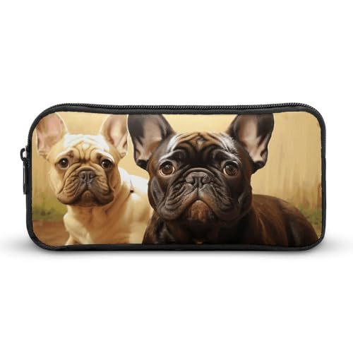 HETVBNS Federmäppchen mit niedlicher französischer Bulldogge, großes Fassungsvermögen, Reißverschluss-Tasche, langlebige Stiftebox, Organizer, tragbare kleine Kosmetiktasche für Büro, Reisen HETVBNS Federmäppchen mit niedlicher französischer Bulldogge, großes Fassungsvermögen, Reißverschluss-Tasche, langlebige Stiftebox, Organizer, tragbare kleine Kosmetiktasche für Büro, Reisen von HETVBNS