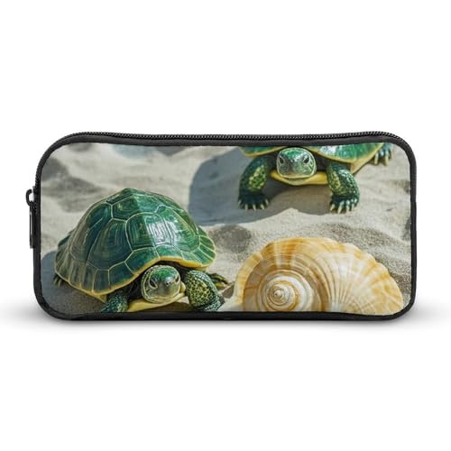 HETVBNS Federmäppchen mit zwei Schildkröten und Muscheln, großes Fassungsvermögen, Reißverschluss-Tasche, langlebige Stiftebox, Organizer, tragbare kleine Kosmetiktasche für Büro, Reisen HETVBNS Federmäppchen mit zwei Schildkröten und Muscheln, großes Fassungsvermögen, Reißverschluss-Tasche, langlebige Stiftebox, Organizer, tragbare kleine Kosmetiktasche für Büro, Reisen von HETVBNS