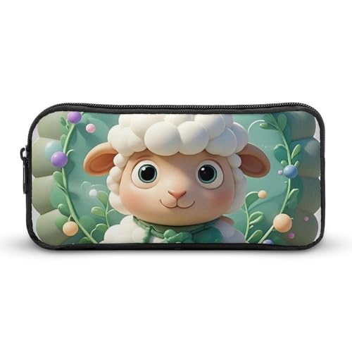HETVBNS Niedliches Cartoon-Schaf-Federmäppchen, große Kapazität, Reißverschlusstasche, langlebige Stiftebox, Organizer, tragbare kleine Kosmetiktasche für Büro, Reisen HETVBNS Niedliches Cartoon-Schaf-Federmäppchen, große Kapazität, Reißverschlusstasche, langlebige Stiftebox, Organizer, tragbare kleine Kosmetiktasche für Büro, Reisen von HETVBNS
