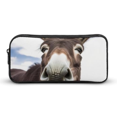 HETVBNS Niedliches lustiges Esel-Federmäppchen, großes Fassungsvermögen, Reißverschluss-Tasche, langlebige Stiftebox, Organizer, tragbare kleine Kosmetiktasche für Büro, Reisen HETVBNS Niedliches lustiges Esel-Federmäppchen, großes Fassungsvermögen, Reißverschluss-Tasche, langlebige Stiftebox, Organizer, tragbare kleine Kosmetiktasche für Büro, Reisen von HETVBNS