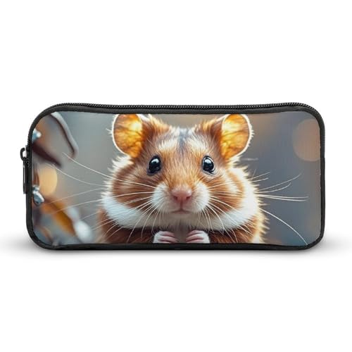 HETVBNS Niedliches und seltsames Hamster-Federmäppchen, großes Fassungsvermögen, Reißverschluss-Tasche, langlebige Stiftebox, Organizer, tragbare kleine Kosmetiktasche für Büro, Reisen HETVBNS Niedliches und seltsames Hamster-Federmäppchen, großes Fassungsvermögen, Reißverschluss-Tasche, langlebige Stiftebox, Organizer, tragbare kleine Kosmetiktasche für Büro, Reisen von HETVBNS