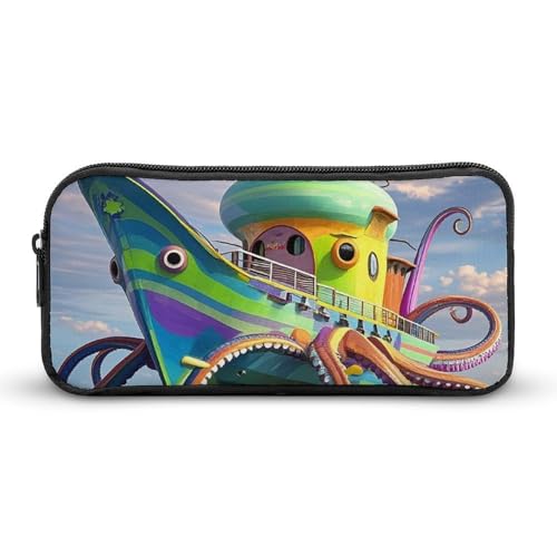HETVBNS Octopus Schiffs-Federmäppchen, große Kapazität, Reißverschlusstasche, langlebige Stiftebox, Organizer, tragbare kleine Kosmetiktasche für Büro, Reisen HETVBNS Octopus Schiffs-Federmäppchen, große Kapazität, Reißverschlusstasche, langlebige Stiftebox, Organizer, tragbare kleine Kosmetiktasche für Büro, Reisen von HETVBNS