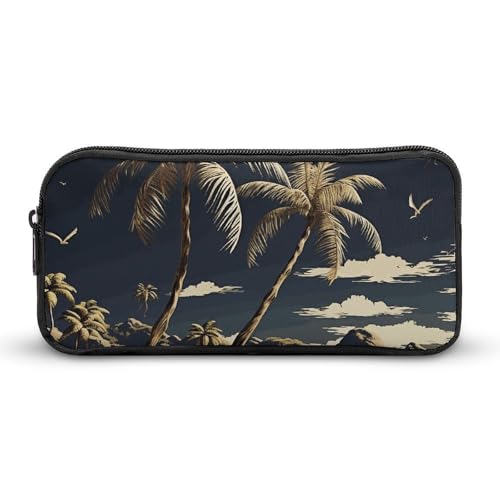 HETVBNS Palmen-Federmäppchen, großes Fassungsvermögen, Reißverschluss-Tasche, langlebige Stiftebox, Organizer, tragbare kleine Kosmetiktasche für Büro, Reisen HETVBNS Palmen-Federmäppchen, großes Fassungsvermögen, Reißverschluss-Tasche, langlebige Stiftebox, Organizer, tragbare kleine Kosmetiktasche für Büro, Reisen von HETVBNS