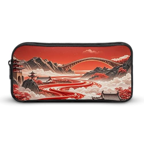 HETVBNS The Road of Color Federmäppchen, großes Fassungsvermögen, Reißverschluss-Tasche, langlebige Stiftebox, Organizer, tragbare kleine Kosmetiktasche für Büro, Reisen HETVBNS The Road of Color Federmäppchen, großes Fassungsvermögen, Reißverschluss-Tasche, langlebige Stiftebox, Organizer, tragbare kleine Kosmetiktasche für Büro, Reisen von HETVBNS