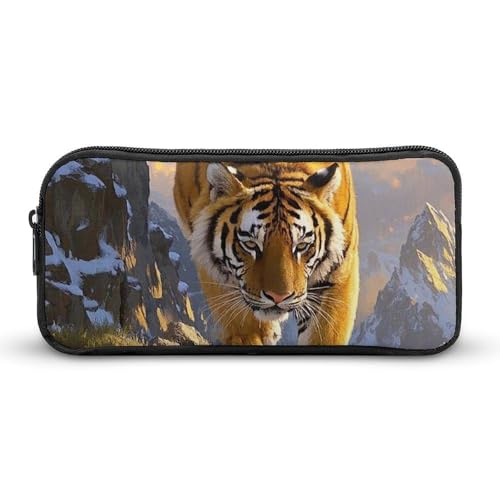 HETVBNS Tiger Descending The Mountain Federmäppchen, großes Fassungsvermögen, Reißverschluss-Tasche, langlebige Stiftebox, Organizer, tragbare kleine Kosmetiktasche für Büro, Reisen HETVBNS Tiger Descending The Mountain Federmäppchen, großes Fassungsvermögen, Reißverschluss-Tasche, langlebige Stiftebox, Organizer, tragbare kleine Kosmetiktasche für Büro, Reisen von HETVBNS