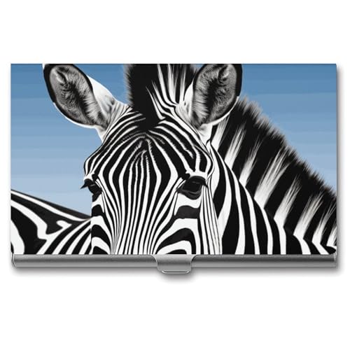 HETVBNS Visitenkartenhalter Metall Visitenkartenetui Zebra Professioneller Kartenorganizer Kreditträger Slim Namenskartenhalter Ausweishülle für Männer oder Frauen, zebra, 3.7 × 2.2 × 0.3 Inches von HETVBNS