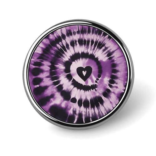 Lila Tie Dye Runde Abzeichen für Männer Frauen, langlebige und stilvolle Anstecknadeln, leichte Metallabzeichen für Hemden, Jacken, Hüte von HETVBNS
