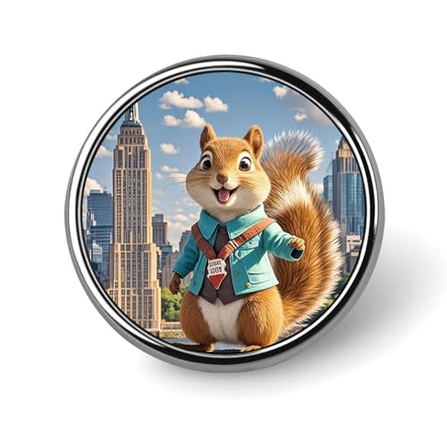 New York und Eichhörnchen rundes Abzeichen für Männer und Frauen, langlebige und stilvolle Anstecknadeln, leichte Metallabzeichen für Hemden, Jacken, Hüte New York und Eichhörnchen rundes Abzeichen für Männer und Frauen, langlebige und stilvolle Anstecknadeln, leichte Metallabzeichen für Hemden, Jacken, Hüte von HETVBNS