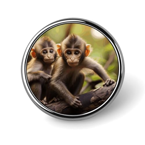 Niedliche kleine Affen, rundes Abzeichen für Männer und Frauen, langlebige und stilvolle Anstecknadeln, leichte Metallabzeichen für Hemden, Jacken, Hüte Niedliche kleine Affen, rundes Abzeichen für Männer und Frauen, langlebige und stilvolle Anstecknadeln, leichte Metallabzeichen für Hemden, Jacken, Hüte von HETVBNS