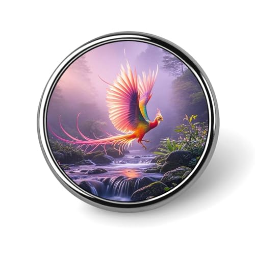 Phoenix Is Flying Rundes Abzeichen für Männer und Frauen, langlebige und stilvolle Anstecknadeln, leichte Metallabzeichen für Hemden, Jacken, Hüte von HETVBNS