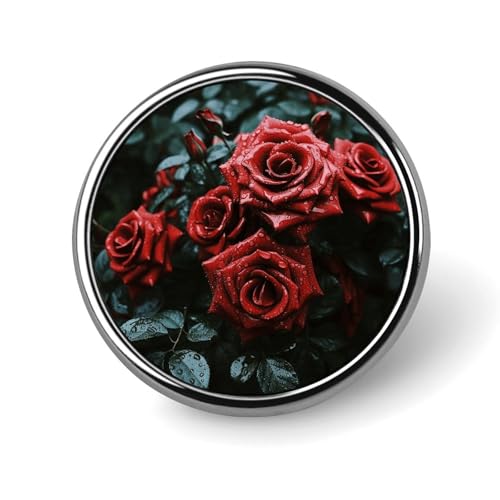 Rote und schwarze Rose, rundes Abzeichen für Männer und Frauen, langlebige und stilvolle Anstecknadeln, leichte Metallabzeichen für Hemden, Jacken, Hüte Rote und schwarze Rose, rundes Abzeichen für Männer und Frauen, langlebige und stilvolle Anstecknadeln, leichte Metallabzeichen für Hemden, Jacken, Hüte von HETVBNS