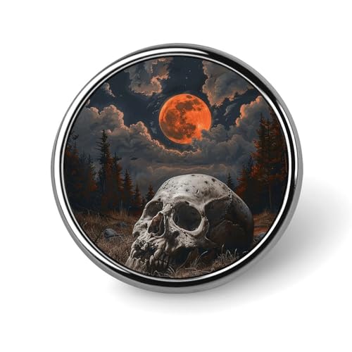 Runde Abzeichen für Männer und Frauen, Motiv: Nacht und Totenkopf, langlebige und stilvolle Anstecknadeln, leichte Metallabzeichen für Hemden, Jacken, Hüte Runde Abzeichen für Männer und Frauen, Motiv: Nacht und Totenkopf, langlebige und stilvolle Anstecknadeln, leichte Metallabzeichen für Hemden, Jacken, Hüte von HETVBNS