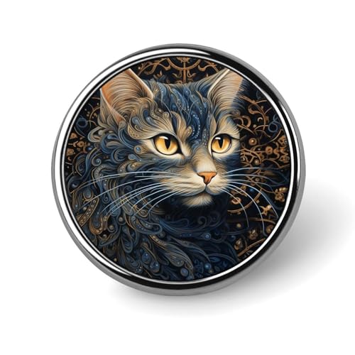 Rundes Abzeichen einer Katze für Männer und Frauen, langlebige und stilvolle Anstecknadeln, leichte Metallabzeichen für Hemden, Jacken, Hüte Rundes Abzeichen einer Katze für Männer und Frauen, langlebige und stilvolle Anstecknadeln, leichte Metallabzeichen für Hemden, Jacken, Hüte von HETVBNS