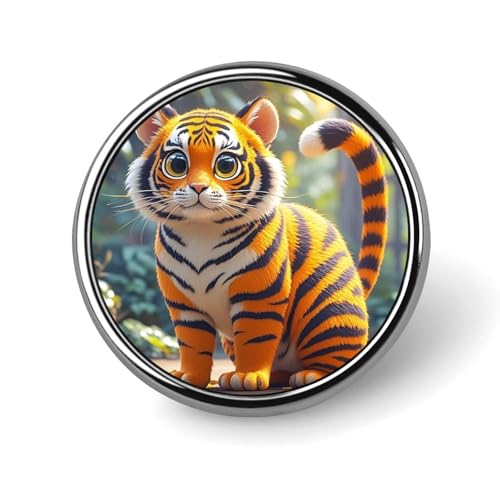 Tiger Stripes Orange Round Badge for Men Women, Durable & Stylish Revers Pins, Lightweight Metal Badges for Shirts, Jackets, Hats von HETVBNS