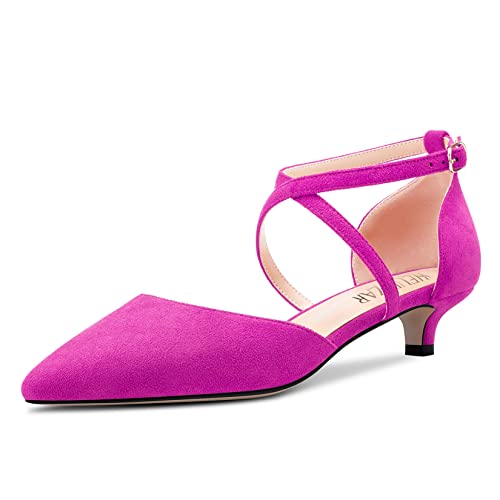 HEUIVZAR Damen Kitten Absatz Heel Pumps Spitze Zehenkappe Niedrige Absatz Heel Sandalen Querträger Knöchelriemen Sandalen Wildleder Dress Schuhe Violett 3.5 cm 41 EU HEUIVZAR Damen Kitten Absatz Heel Pumps Spitze Zehenkappe Niedrige Absatz Heel Sandalen Querträger Knöchelriemen Sandalen Wildleder Dress Schuhe Violett 3.5 cm 41 EU von HEUIVZAR