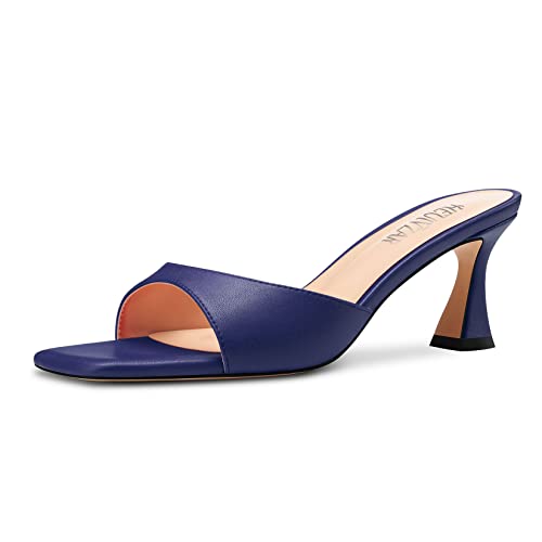 HEUIVZAR Damen Mittlerem Kitten Absatz Heel Peep Open Eckige Zehenkappe Pantoletten Schuhe Slip-on Büroschuhe Party Cute 6.5 CM Heels Marineblau 39 EU HEUIVZAR Damen Mittlerem Kitten Absatz Heel Peep Open Eckige Zehenkappe Pantoletten Schuhe Slip-on Büroschuhe Party Cute 6.5 CM Heels Marineblau 39 EU von HEUIVZAR