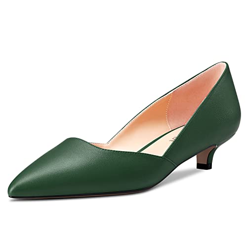 HEUIVZAR Damen Pumps Slip-on Kitten Niedrige Stiletto Absatz Heel Spitze Zehenkappe Two-Piece Matt Dress Schuhe Cute Urlaub Vintage Grün 2 3.5 cm 40 EU HEUIVZAR Damen Pumps Slip-on Kitten Niedrige Stiletto Absatz Heel Spitze Zehenkappe Two-Piece Matt Dress Schuhe Cute Urlaub Vintage Grün 2 3.5 cm 40 EU von HEUIVZAR