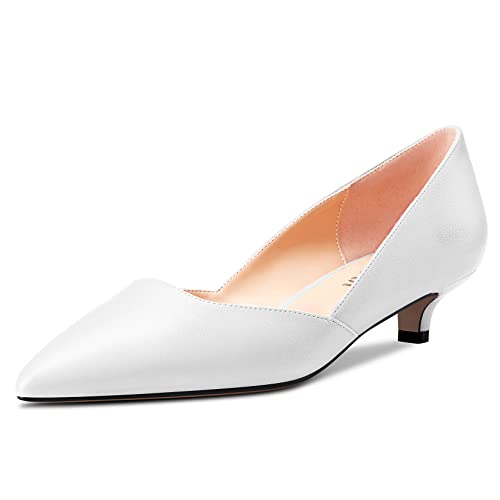 HEUIVZAR Damen Pumps Slip-on Kitten Niedrige Stiletto Absatz Heel Spitze Zehenkappe Two-Piece Matt Dress Schuhe Cute Urlaub Vintage Weiß 3.5 cm 38 EU HEUIVZAR Damen Pumps Slip-on Kitten Niedrige Stiletto Absatz Heel Spitze Zehenkappe Two-Piece Matt Dress Schuhe Cute Urlaub Vintage Weiß 3.5 cm 38 EU von HEUIVZAR