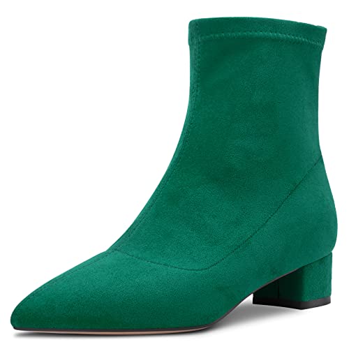 HEUIVZAR Damen Stiefeletten Mittlerem Blockabsatz Chunky Absatz Heel Geschlossene Spitze Zehenkappe Wildleder Schuhe Klassisch Reißverschluss Smaragd Grün 3.5 CM 40 EU HEUIVZAR Damen Stiefeletten Mittlerem Blockabsatz Chunky Absatz Heel Geschlossene Spitze Zehenkappe Wildleder Schuhe Klassisch Reißverschluss Smaragd Grün 3.5 CM 40 EU von HEUIVZAR