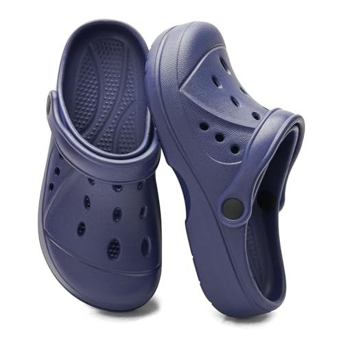 HEVA Damen Garten-Clogs Atmungsaktiv Strand Slip On Hausschuhe Casual Sommer Leicht Schnell Trocknend Wassersandalen, Marineblau, 38.5 EU von HEVA