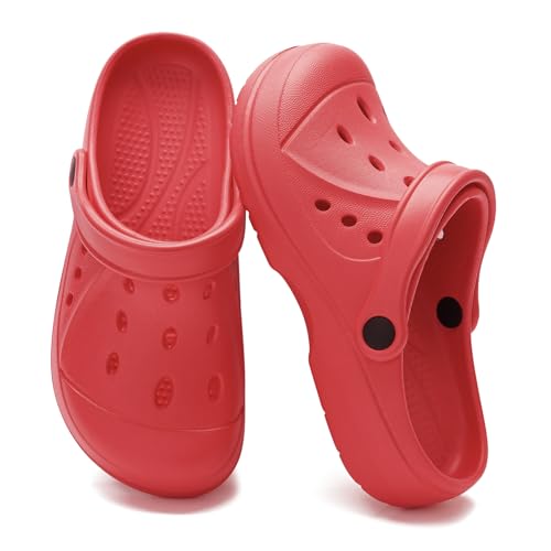 HEVA Damen Garten-Clogs Atmungsaktiv Strand Slip On Hausschuhe Casual Sommer Leicht Schnell Trocknend Wassersandalen, Rot/Ausflug, einfarbig (Getaway Solids), 42 EU von HEVA
