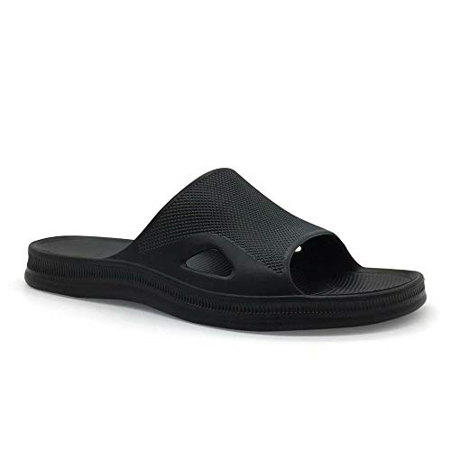 HEVA Herren Dusch- & Badeschuhe Slide Sandalen (45 EU Schwarz) von HEVA