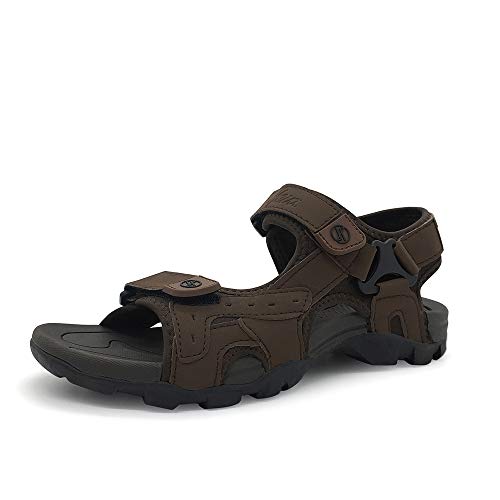 HEVA Sandalen Herren Leder Outdoor Sport Trekking Wander Sandalen (40 EU Braun) von HEVA