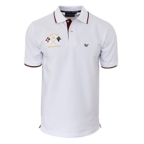 HEVENTON® Herren Poloshirt Kurzarm Yacht Club Regular Fit - 100% Baumwolle - bis 5XL - Hersteller EU - 2120 Farbe Weiß, Größe 5XL von HEVENTON