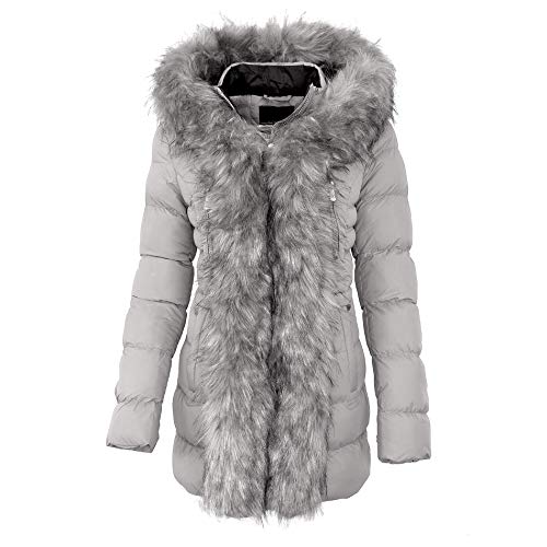 HEVENTON Damenjacke Winterjacke Parka Steppjacke Mantel 1176 Farbe Grau, Größe 42 von HEVENTON