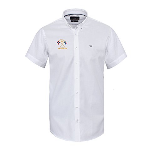 HEVENTON Herren Hemd Yacht Club Kurzarm Baumwolle Weiß M - 5XL 2127 Farbe Weiß, Größe L von HEVENTON