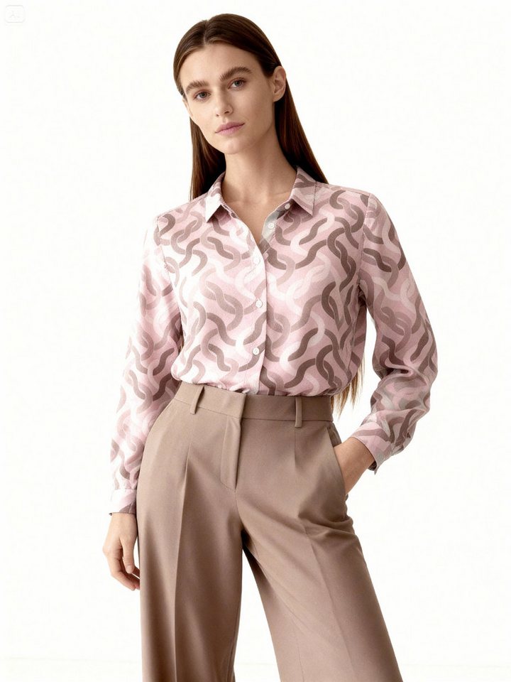 HEVENTON Langarmbluse mit Wellenmuster von HEVENTON