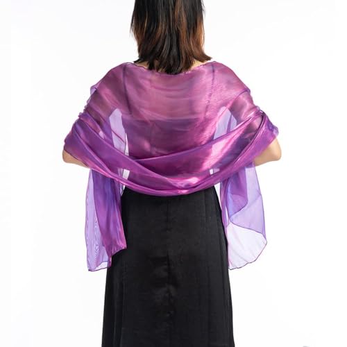 HEVIBK Damen Schal Sommer Halstücher Stola Umschlagtücher Sanft Umschlagtücher Halstuch Eleganter bunter Leichter Damenschal Frauen für Hochzeiten Braut Bridemaids Abendgarderobe (Lila) von HEVIBK