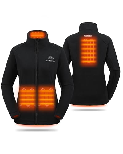 HEWINZE Beheizte Fleecejacke für Unisex – elektrische Dual-Control-Heiz-Wärmejacke mit 7,4V Akku von HEWINZE