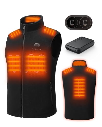 HEWINZE Fleece Beheizbare Weste Herren - Wärme weste mit akku 5V, heizweste jagd. von HEWINZE