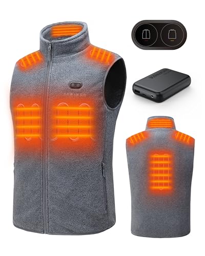 HEWINZE Fleece Beheizbare Weste Herren - Wärme weste mit akku 7.4V, heizweste jagd. von HEWINZE