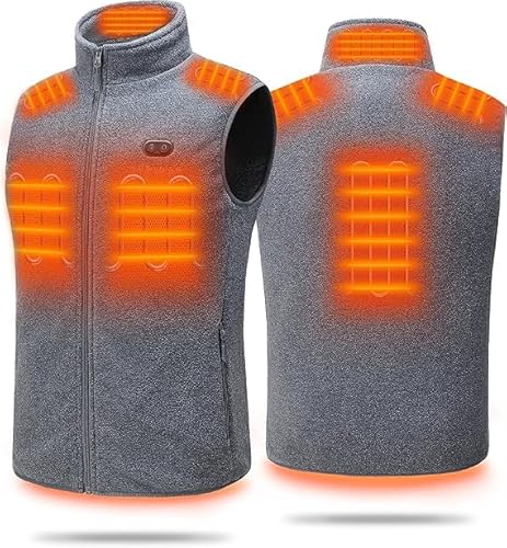 HEWINZE Fleece Beheizbare Weste Herren - Wärme weste mit akku 7.4V, heizweste jagd von HEWINZE