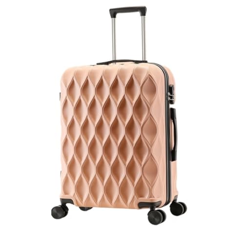 HEWOOJA Reisekoffer Gepäck Außenhandel Passwort Box Koffer Trolley Koffer Herren und Damen Universal Wheel Koffer Trolley (Color : Pink, Size : 24in) von HEWOOJA