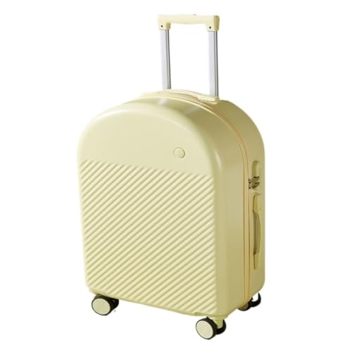 HEWOOJA Reisekoffer Gepäck Neue Trolley-Koffer Langlebige Passwortbox Ins Herren- und Damen-Ledergepäcktaschen Robuste Produkte Trolley (Color : Yellow, Size : 24in) von HEWOOJA