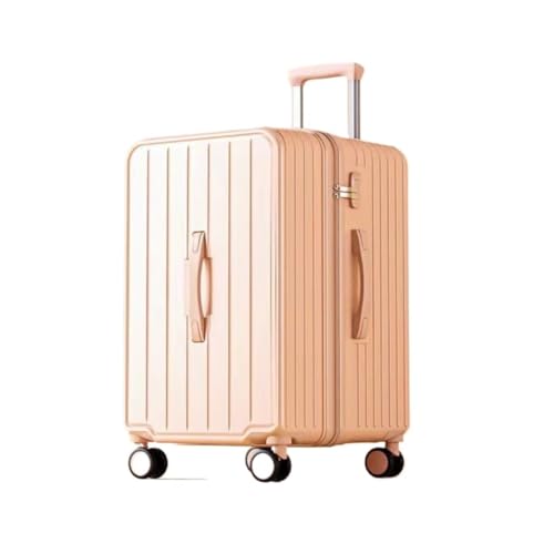 HEWOOJA Reisekoffer Gepäckkoffer for Männer Und Frauen, Robuster Und Langlebiger Trolley-Koffer, Verdickte Passwort-Koffertasche for Herren Trolley (Color : Pink, Size : 22in) von HEWOOJA