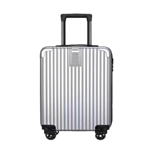 HEWOOJA Reisekoffer Koffer, Aluminiumrahmen, Universal-Rad-Trolley, Business-Koffer, Herren-Passwort-Boarding-Koffer Trolley (Color : Silver, Size : A) von HEWOOJA