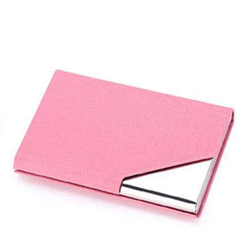 HEXEH Kartenhülle Metall-Aluminiumkarten-Karten Pu. Lederwallet-Stil-Geschäft ICH WÜRDE Kreditkartenfall for Damen- und Männer-Mode-Visitenkarten-Fall Visitenkartenhalter (Color : Roze) von HEXEH