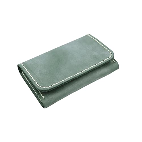 HEXEH Kartenhülle Mist Wax Leather Manueller Visitenkartenhalter Leder Einfacher Multifunktions-Visitenkartenhalter mit großer Kapazität Zero Wallet Visitenkartenhalter (Color : Groen) von HEXEH