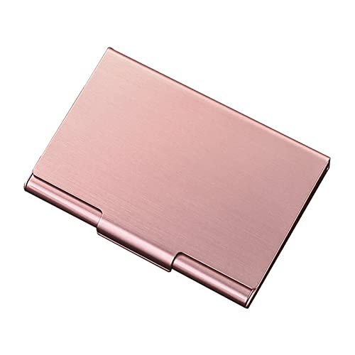 HEXEH Kartenhülle Visitenkartenhalter Pocket Visitenkarten Fall Slim Visitenkarte Carrier Visitenkarteninhaber Brieftasche for Männer Frauen Metall Visitenkartenhalter (Color : Pink) von HEXEH