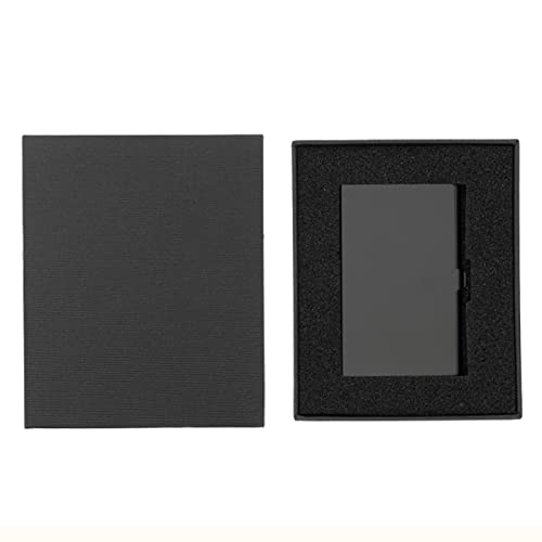 Kartenhülle Named Visitenkartenetui Metall Visitenkartenetui Damen Herren Großes Handgepäck Kartenetui Tragbares Visitenkartenetui Identität Visitenkartenhalter (Color : Schwarz, Size : Gift Box) von HEXEH