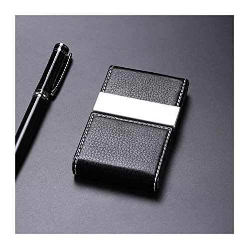 Kartenhülle Visitenkartenetui Leder Große Kapazität Visitenkartenhalter Herren Damen Tragbarer Kartenhalter Bankkartenhalter Tragbarer Visitenkartenhalter Visitenkartenhalter (Color : Schwarz) von HEXEH