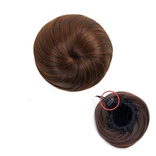 Messy Dutt Haarteil Fake-Ballett-Dutt mit Kordelzug for Frauen und Mädchen, synthetischer Haarknoten, gerader Chignon, Hochsteckfrisur, Donut-Chignon-Haarteil, synthetisch Highlight-Pferdeschwanz-Verl von HEXEH